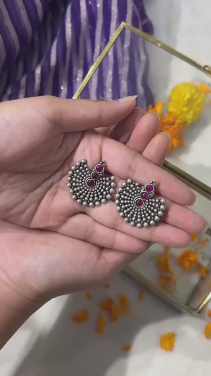 morpankh-silver-oxidised-earrings
